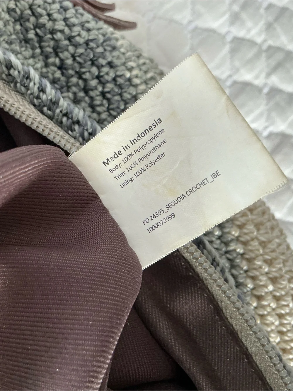 The Sak Sequoia Striped Crochet Hobo Bag in Brown and Cream